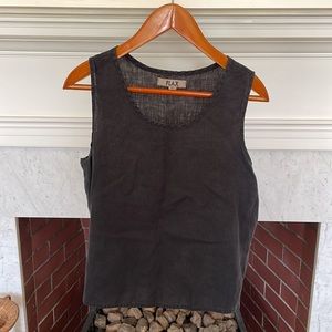 Flax Black Linen Tank Top
